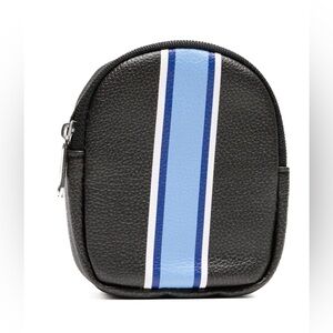 🔴‎ 3/$12 U Style Mini Backpack Keychain Black Blue Stripe Coin Pouch Bag NWT